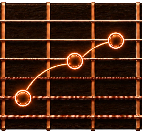 String Intervals bronze fretboard artwork